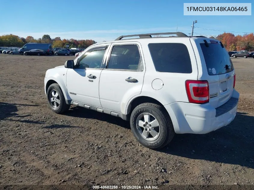 2008 Ford Escape Xlt VIN: 1FMCU03148KA06465 Lot: 40682258