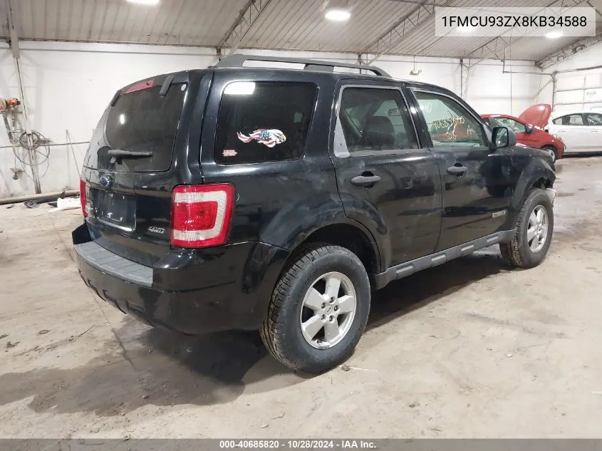 2008 Ford Escape Xlt VIN: 1FMCU93ZX8KB34588 Lot: 40685820