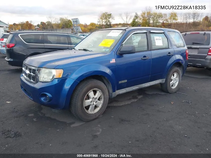 2008 Ford Escape Xls VIN: 1FMCU92Z28KA18335 Lot: 40691968