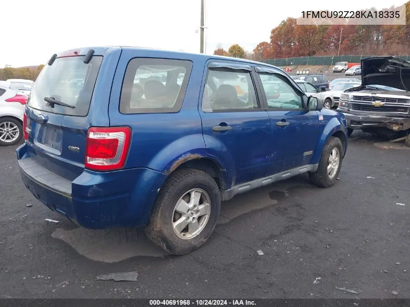 2008 Ford Escape Xls VIN: 1FMCU92Z28KA18335 Lot: 40691968