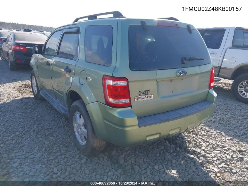 2008 Ford Escape Xls/Xls Manual VIN: 1FMCU02Z48KB00157 Lot: 40692050