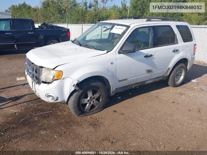 2008 Ford Escape Xlt VIN: 1FMCU03198KB48052 Lot: 40694501