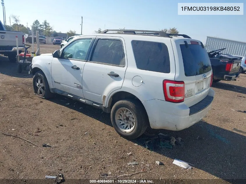 2008 Ford Escape Xlt VIN: 1FMCU03198KB48052 Lot: 40694501