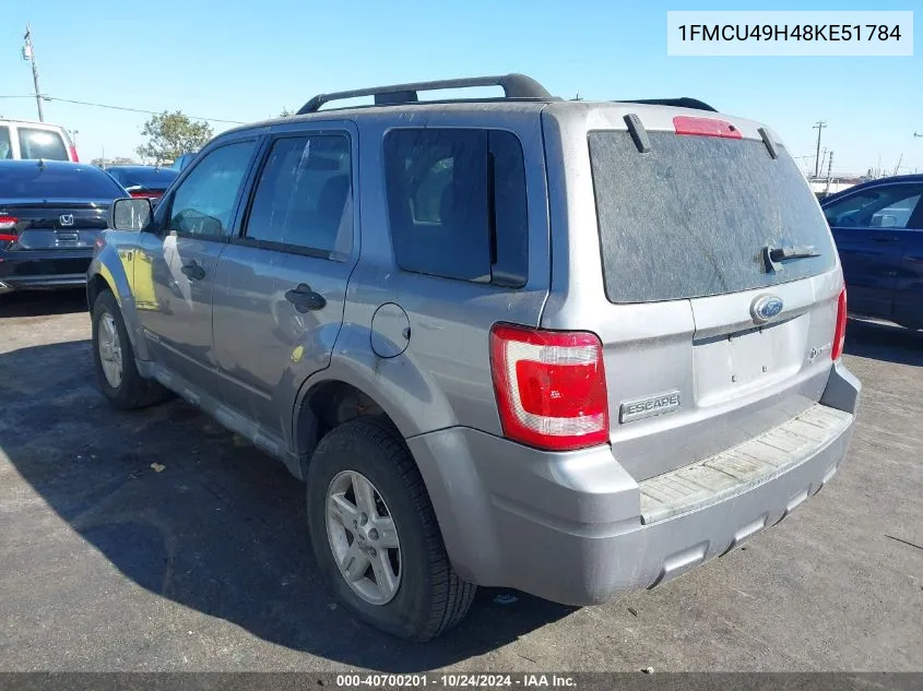 2008 Ford Escape Hybrid VIN: 1FMCU49H48KE51784 Lot: 40700201