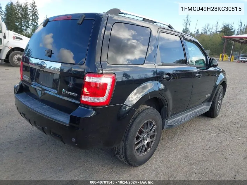 2008 Ford Escape Hybrid VIN: 1FMCU49H28KC30815 Lot: 40701543