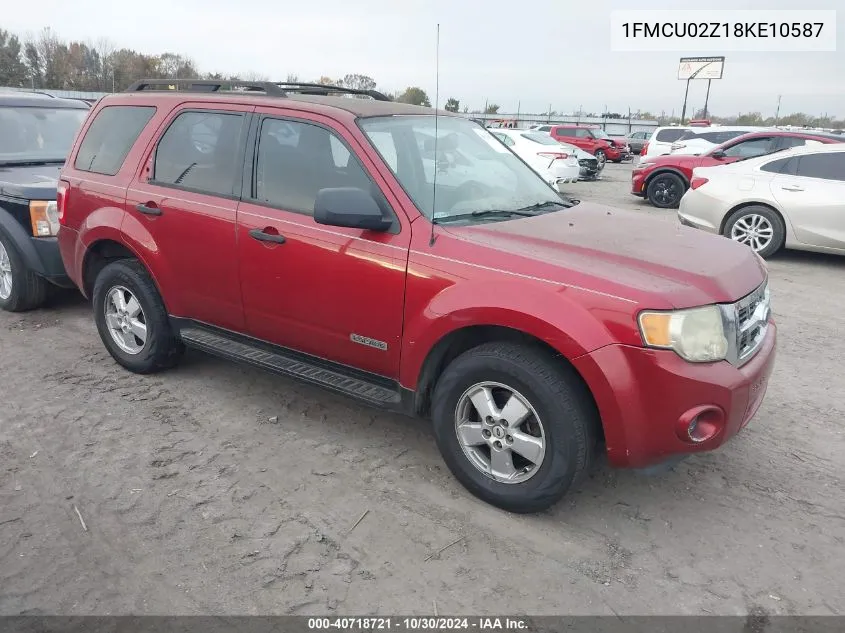 2008 Ford Escape Xls/Xls Manual VIN: 1FMCU02Z18KE10587 Lot: 40718721