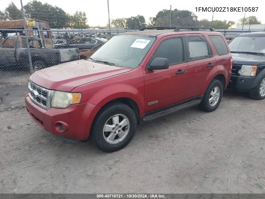 2008 Ford Escape Xls/Xls Manual VIN: 1FMCU02Z18KE10587 Lot: 40718721