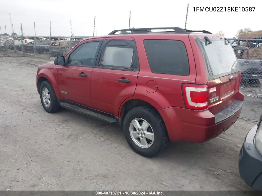 2008 Ford Escape Xls/Xls Manual VIN: 1FMCU02Z18KE10587 Lot: 40718721