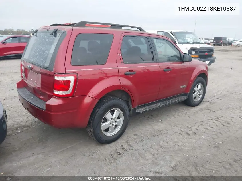 2008 Ford Escape Xls/Xls Manual VIN: 1FMCU02Z18KE10587 Lot: 40718721