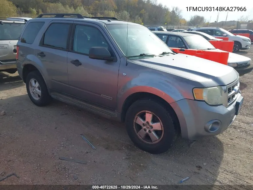 2008 Ford Escape Xlt VIN: 1FMCU93148KA27966 Lot: 40722625