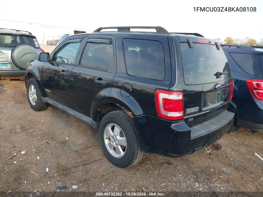 2008 Ford Escape Xlt VIN: 1FMCU03Z48KA08108 Lot: 40732262