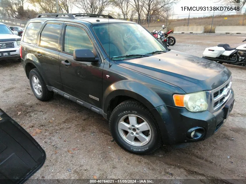 2008 Ford Escape Xlt VIN: 1FMCU93138KD76648 Lot: 40764021