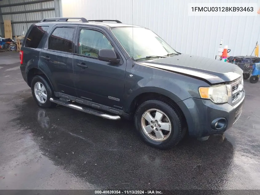 2008 Ford Escape Xlt VIN: 1FMCU03128KB93463 Lot: 40839354