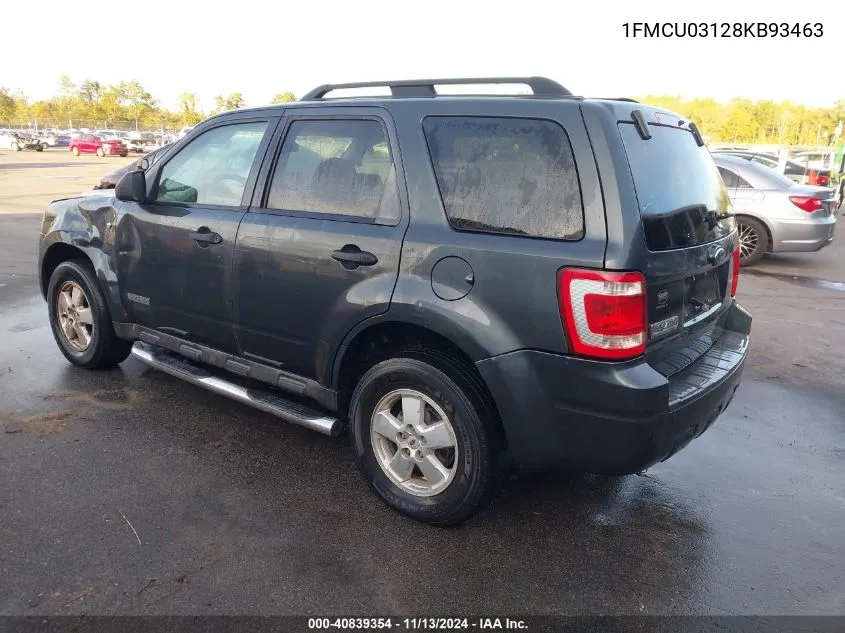 2008 Ford Escape Xlt VIN: 1FMCU03128KB93463 Lot: 40839354