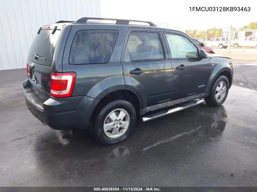 2008 Ford Escape Xlt VIN: 1FMCU03128KB93463 Lot: 40839354