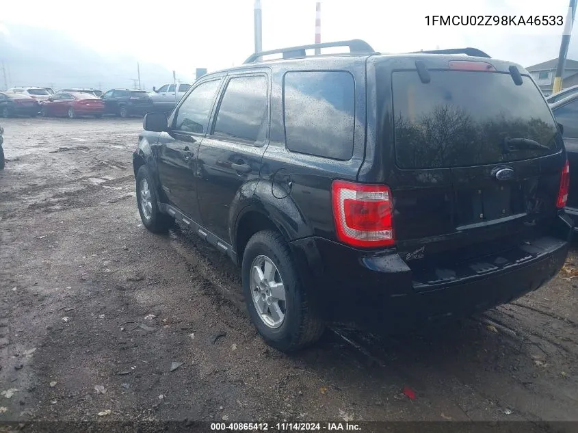 2008 Ford Escape Xls/Xls Manual VIN: 1FMCU02Z98KA46533 Lot: 40865412