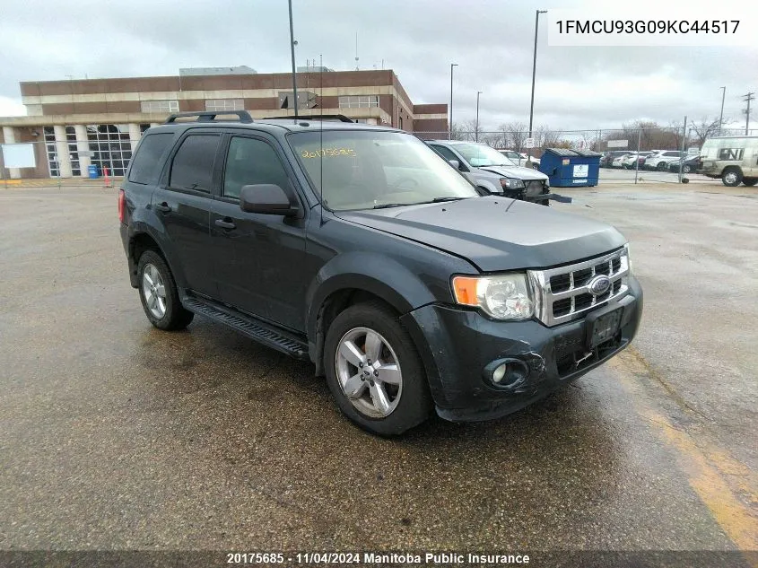 2009 Ford Escape Limited V6 VIN: 1FMCU93G09KC44517 Lot: 20175685