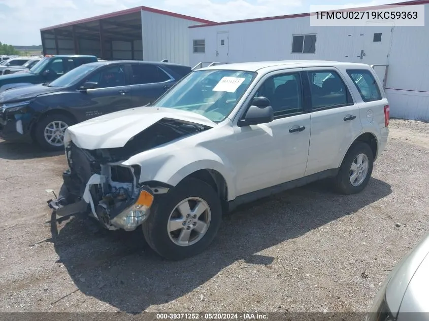 2009 Ford Escape Xls/Xls Manual VIN: 1FMCU02719KC59363 Lot: 39371252