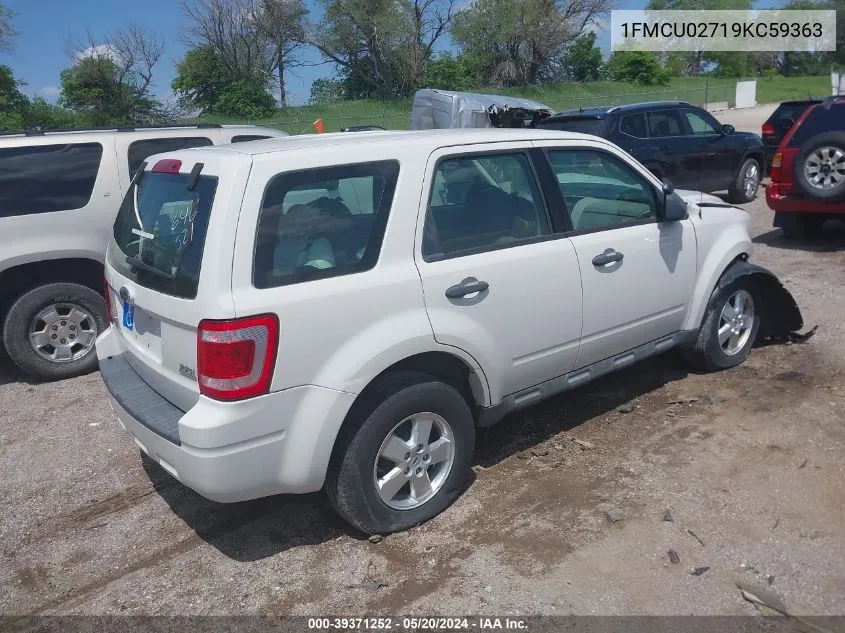 2009 Ford Escape Xls/Xls Manual VIN: 1FMCU02719KC59363 Lot: 39371252