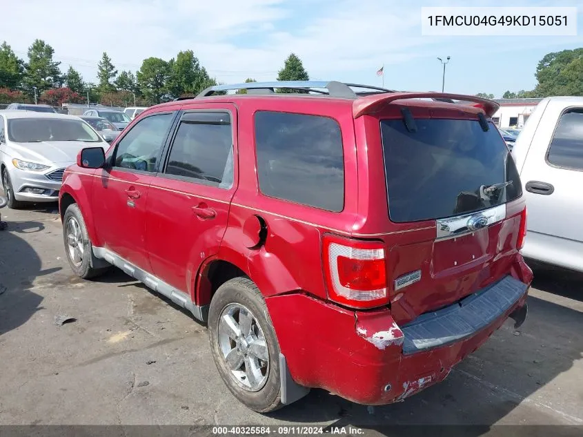 2009 Ford Escape Limited VIN: 1FMCU04G49KD15051 Lot: 40325584