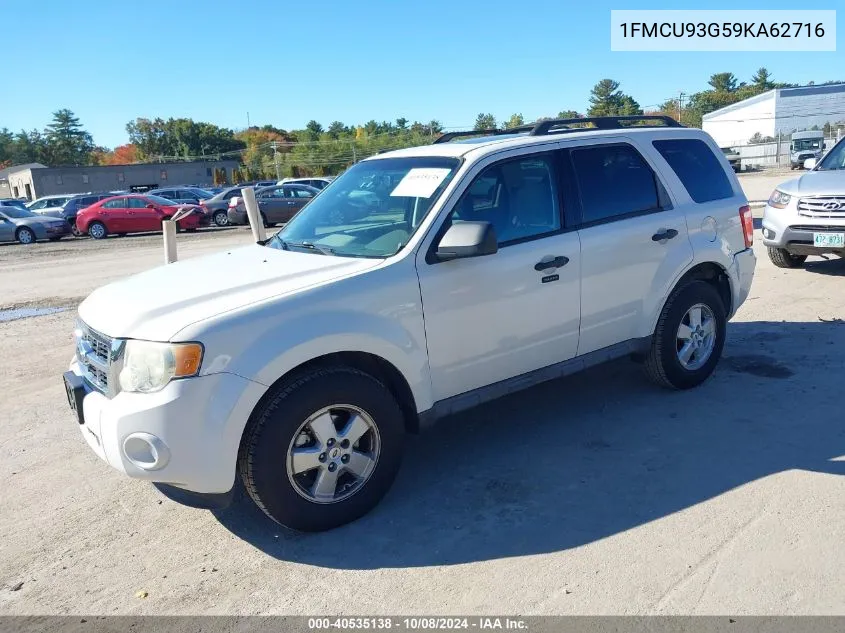 2009 Ford Escape Xlt VIN: 1FMCU93G59KA62716 Lot: 40535138