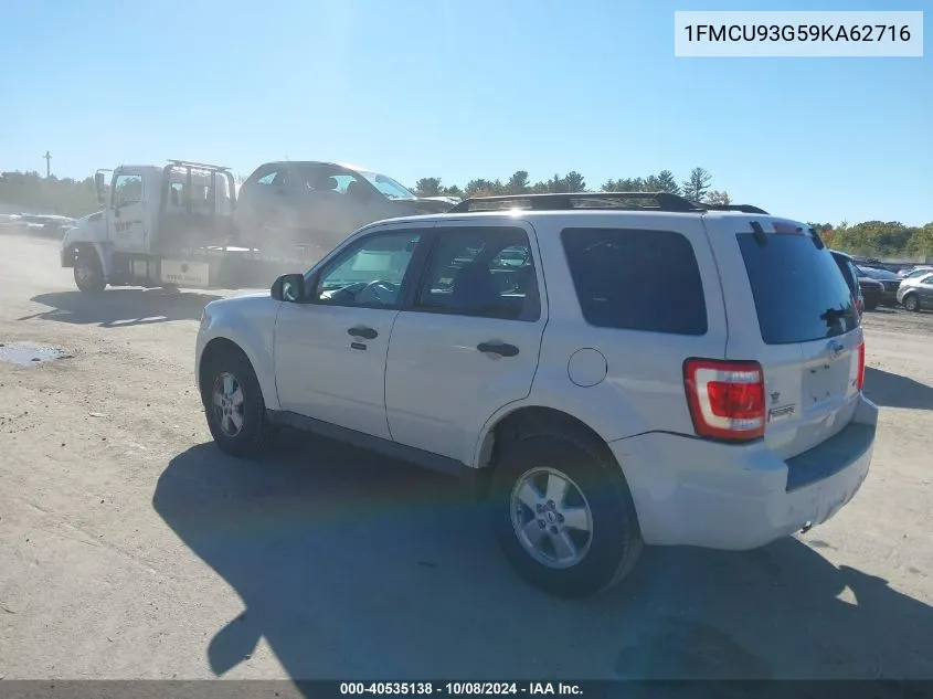 2009 Ford Escape Xlt VIN: 1FMCU93G59KA62716 Lot: 40535138