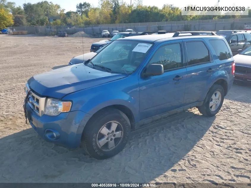 2009 Ford Escape Xlt VIN: 1FMCU93G49KD00538 Lot: 40535916