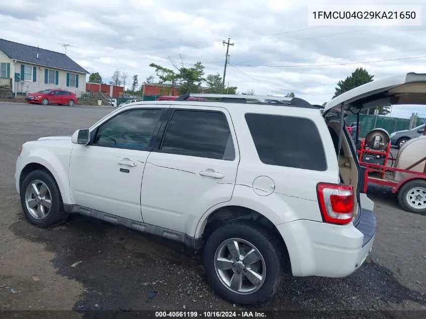 2009 Ford Escape Limited VIN: 1FMCU04G29KA21650 Lot: 40561199