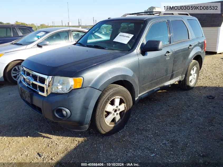 2009 Ford Escape Xlt VIN: 1FMCU03G59KD08532 Lot: 40566406