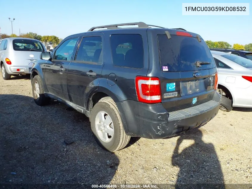 2009 Ford Escape Xlt VIN: 1FMCU03G59KD08532 Lot: 40566406