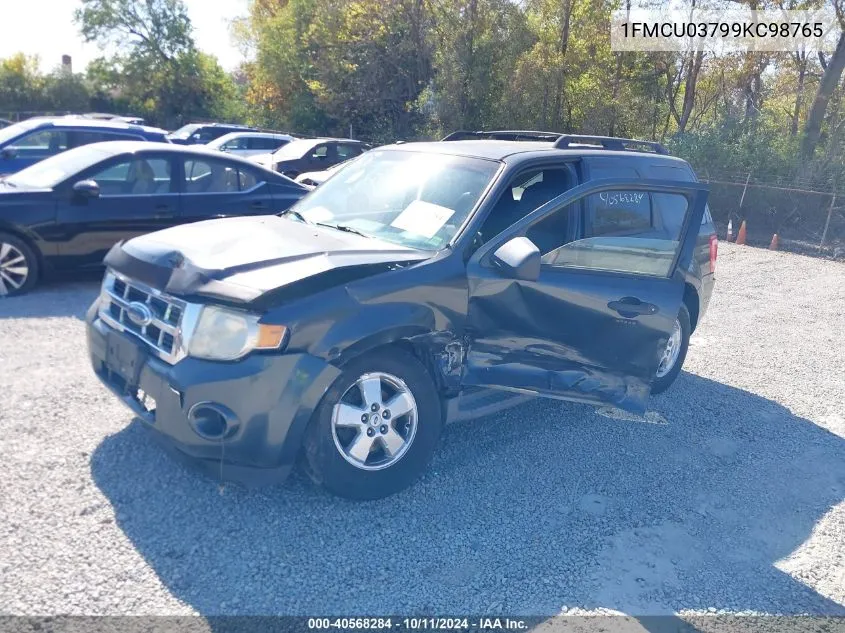 2009 Ford Escape Xlt VIN: 1FMCU03799KC98765 Lot: 40568284