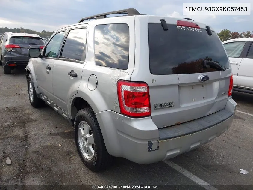 2009 Ford Escape Xlt VIN: 1FMCU93GX9KC57453 Lot: 40574790