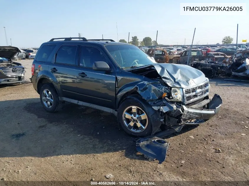 2009 Ford Escape Xlt VIN: 1FMCU03779KA26005 Lot: 40582686