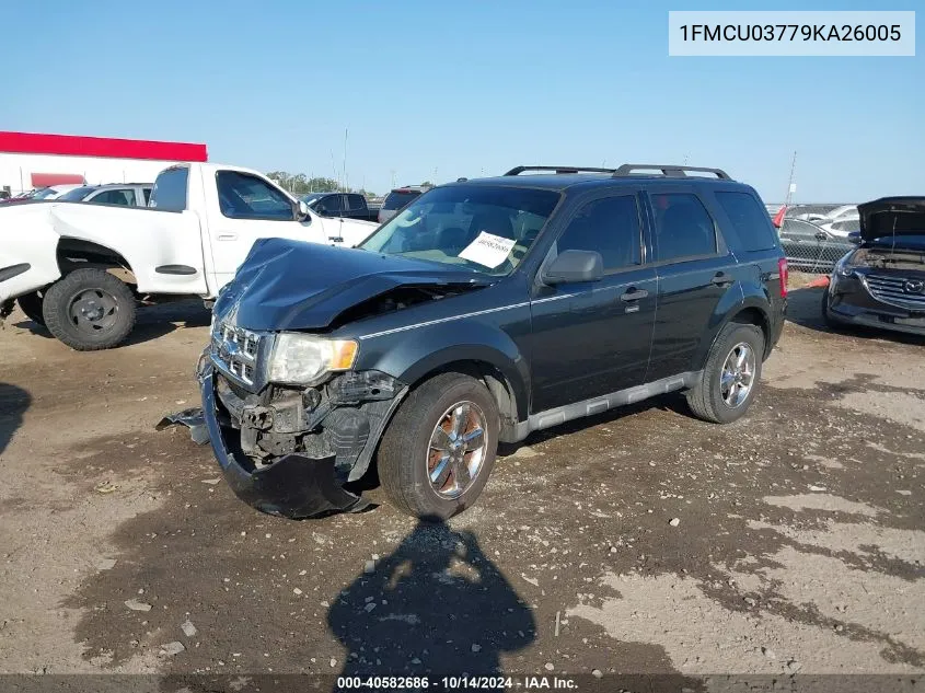 2009 Ford Escape Xlt VIN: 1FMCU03779KA26005 Lot: 40582686