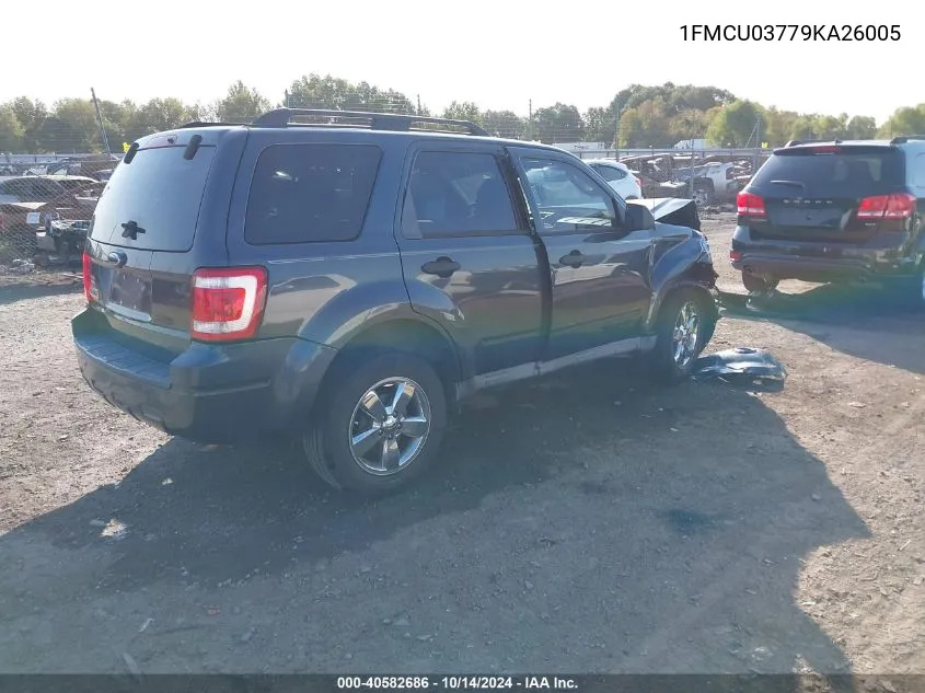 2009 Ford Escape Xlt VIN: 1FMCU03779KA26005 Lot: 40582686