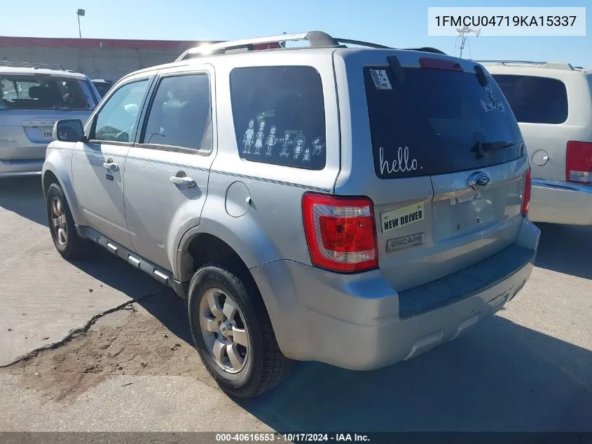 2009 Ford Escape Limited VIN: 1FMCU04719KA15337 Lot: 40616553