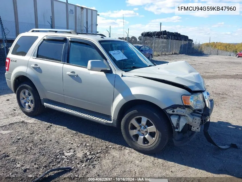 2009 Ford Escape Limited VIN: 1FMCU94G59KB47960 Lot: 40622697