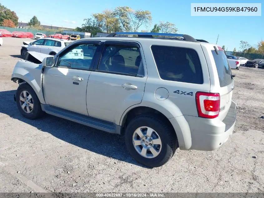 2009 Ford Escape Limited VIN: 1FMCU94G59KB47960 Lot: 40622697