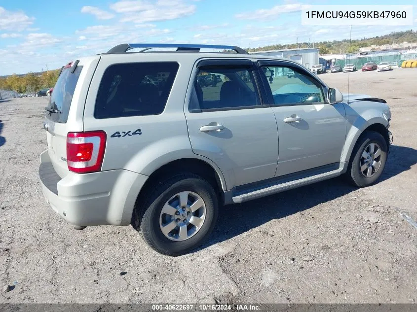 2009 Ford Escape Limited VIN: 1FMCU94G59KB47960 Lot: 40622697