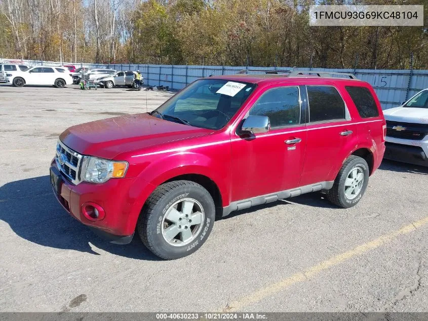 2009 Ford Escape Xlt VIN: 1FMCU93G69KC48104 Lot: 40630233