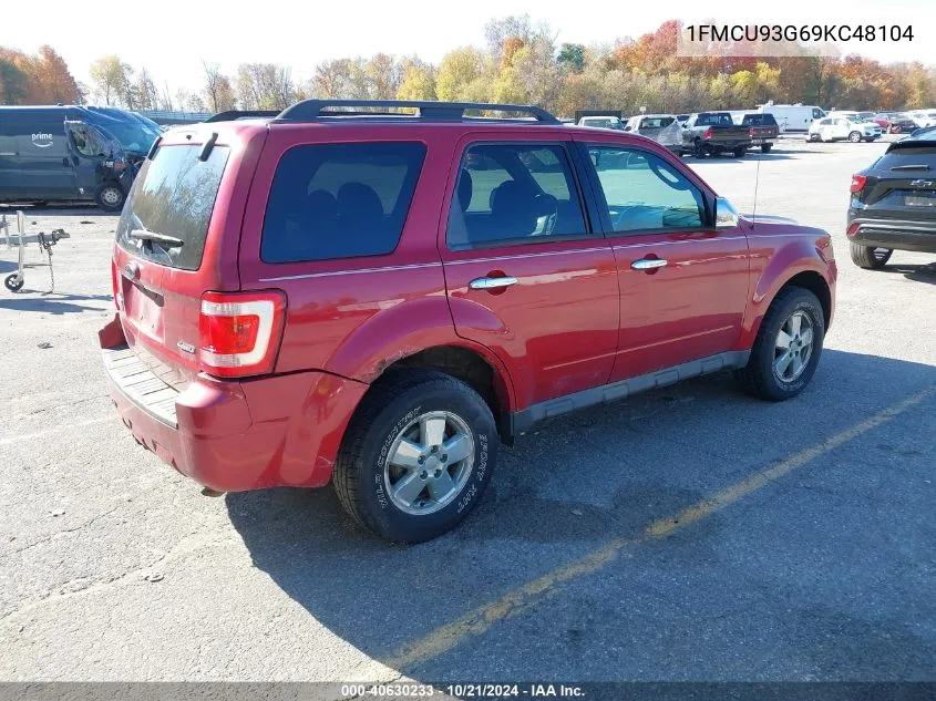 2009 Ford Escape Xlt VIN: 1FMCU93G69KC48104 Lot: 40630233