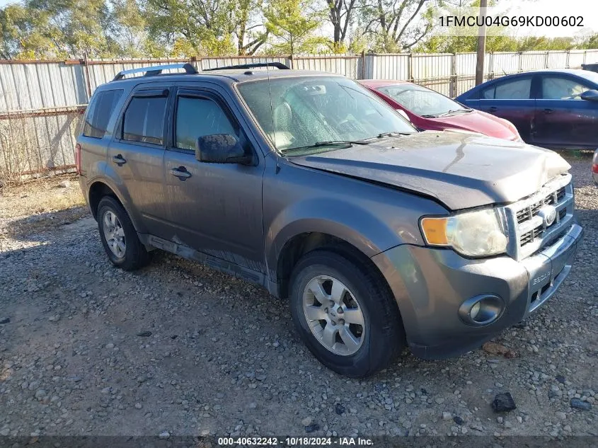 2009 Ford Escape Limited VIN: 1FMCU04G69KD00602 Lot: 40632242