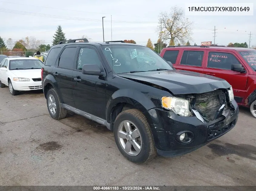 2009 Ford Escape Xlt VIN: 1FMCU037X9KB01649 Lot: 40661183