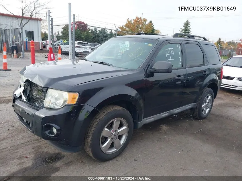 2009 Ford Escape Xlt VIN: 1FMCU037X9KB01649 Lot: 40661183