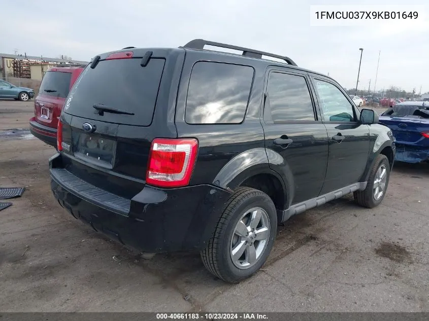 2009 Ford Escape Xlt VIN: 1FMCU037X9KB01649 Lot: 40661183