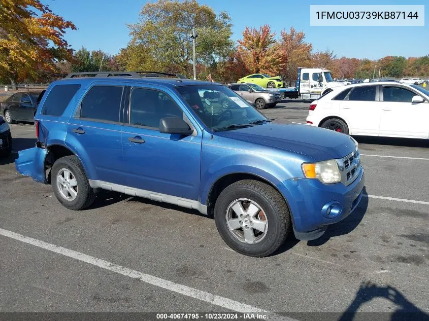 2009 Ford Escape Xlt VIN: 1FMCU03739KB87144 Lot: 40674795