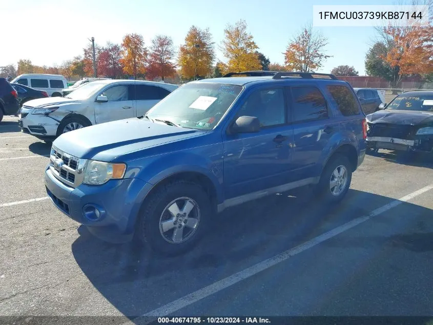 2009 Ford Escape Xlt VIN: 1FMCU03739KB87144 Lot: 40674795