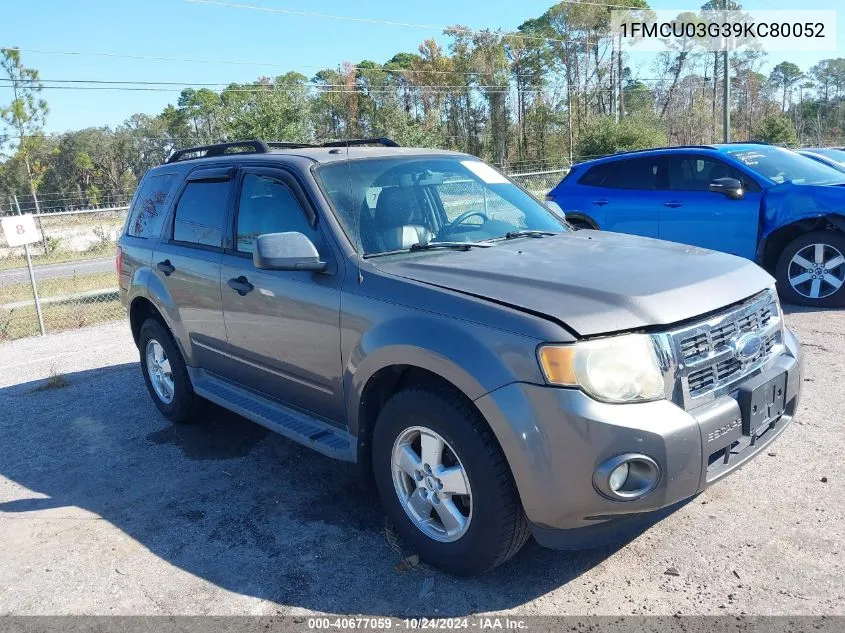 2009 Ford Escape Xlt VIN: 1FMCU03G39KC80052 Lot: 40677059