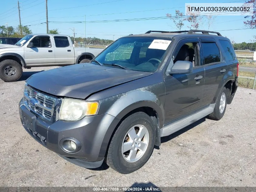 2009 Ford Escape Xlt VIN: 1FMCU03G39KC80052 Lot: 40677059