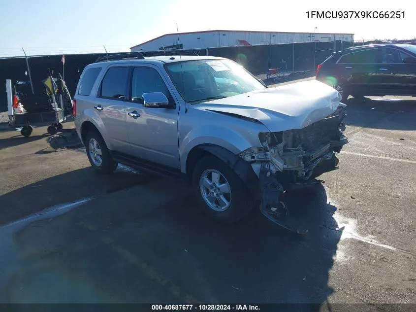 2009 Ford Escape Xlt VIN: 1FMCU937X9KC66251 Lot: 40687677